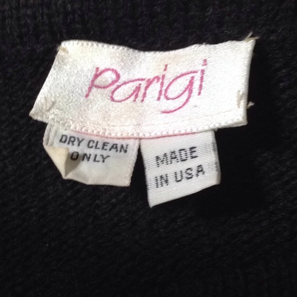 VTG 80's90's Parigi Cream /black Knit Sweater - Picture 5 of 8